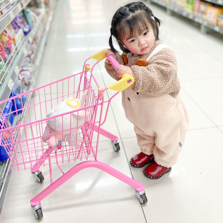 Picture of Children's shopping cart baby toy snack cart supermarket small iron cart play house hand push storage cart can be sent on behalf