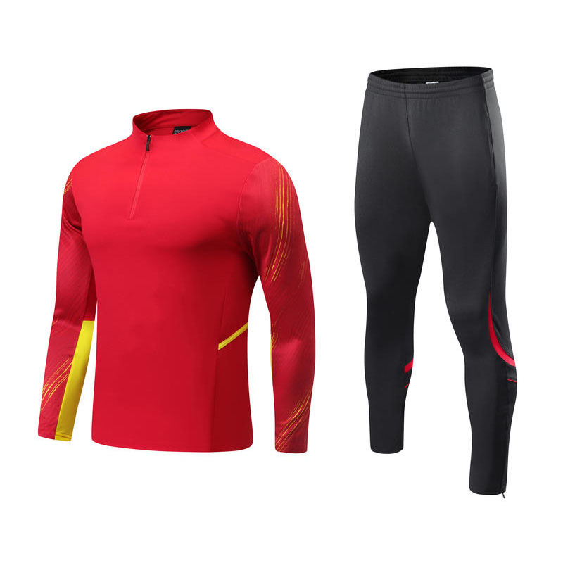Children's Long-Sleeved Football Training Clothing suit College Students' Group Clothing Half-Zipper Outfit Outdoor Cycling Clothing suit
