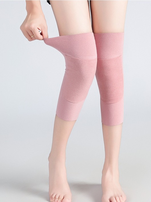 Winter unisex seamless knee pads old cold legs cold-proof knee pads de velvet plus pocket warm high-elastic sports joint cover