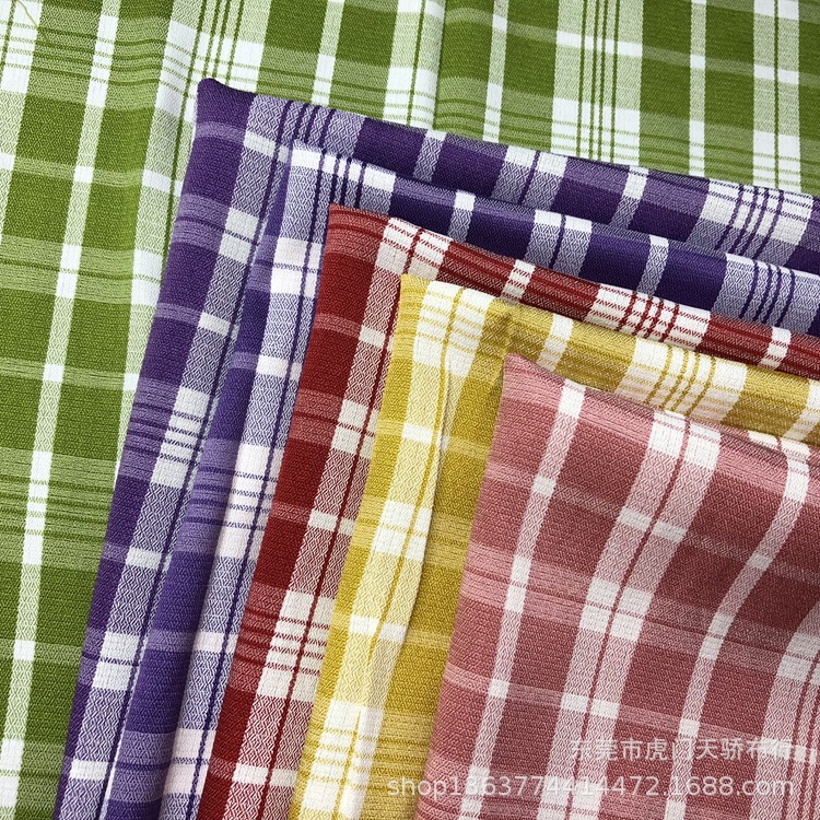 Autumn New Woven Polyester Stretch Fashion Plaid Fabric Stretch Snowflake Wrinkled Plaid Stretch Plaid Fabric