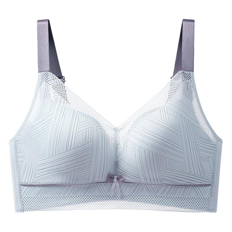 Women's thin large chest and small adjustable push-up summer breast bra without steel ring plus size chubby girl bra