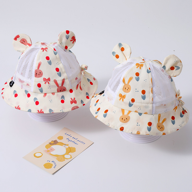 Baby Hat Spring and Autumn Baby Children's Spring Sunscreen Fisherman Hat Boys and Girls Children's Sunshade Pot Cap Windproof