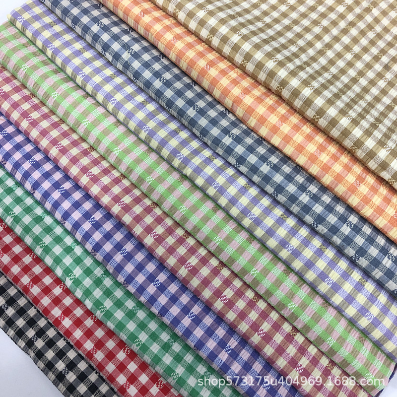Candy Color Jacquard Bubble Paid Stretch Paid Spring and Summer dress Skirt Top Shirt Fabric