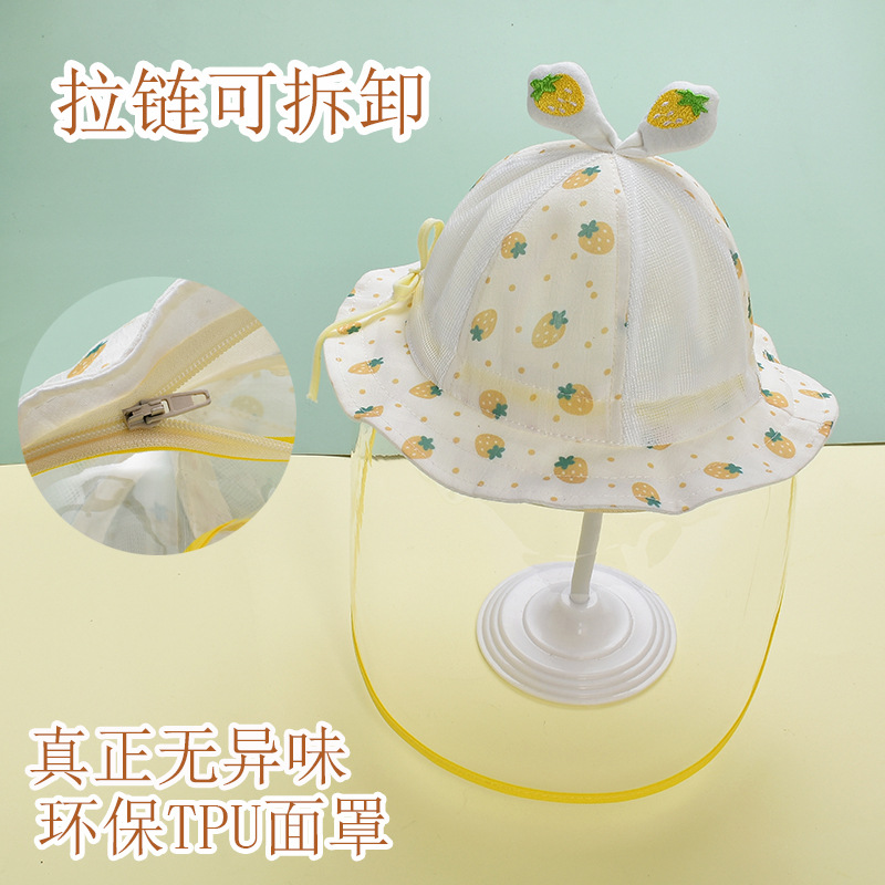 Picture of Newborn Baby Protective Face Cover Going Out Baby Anti-Droplet Hat Summer Sun Protection Hat Spring and Autumn
