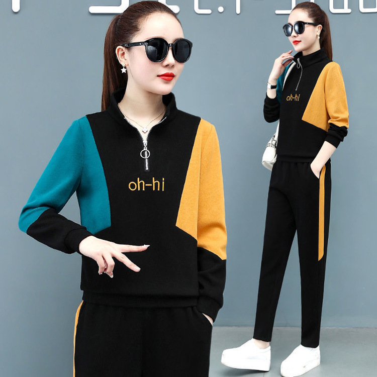Cross-border Sportswear Suit Women's Autumn 2022 New Arrival Loose Fashion Casual Trousers Age-reducing Sweater Two-piece Suit for Women
