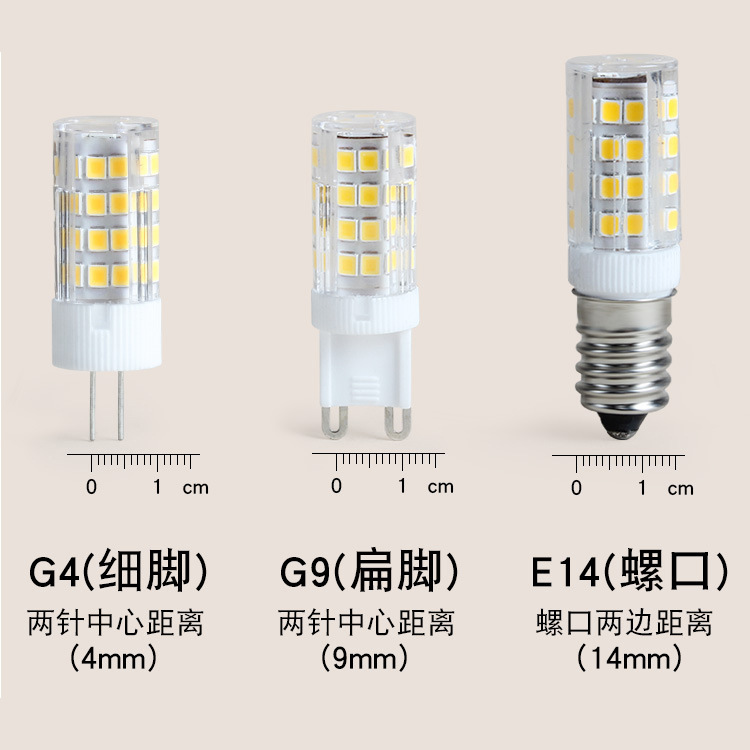 Picture of G9 lamp bead LED pin small bulb G4 bright energy-saving light source without strobe 220V ceramic corn high voltage bulb