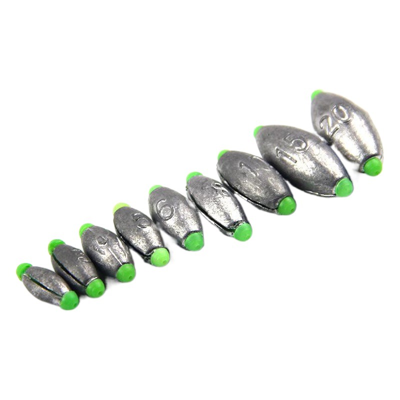 Japanese-Style Lead Sinker for Fishing with Adjustable Olive-Shaped Plastic Core for Raft Fishing