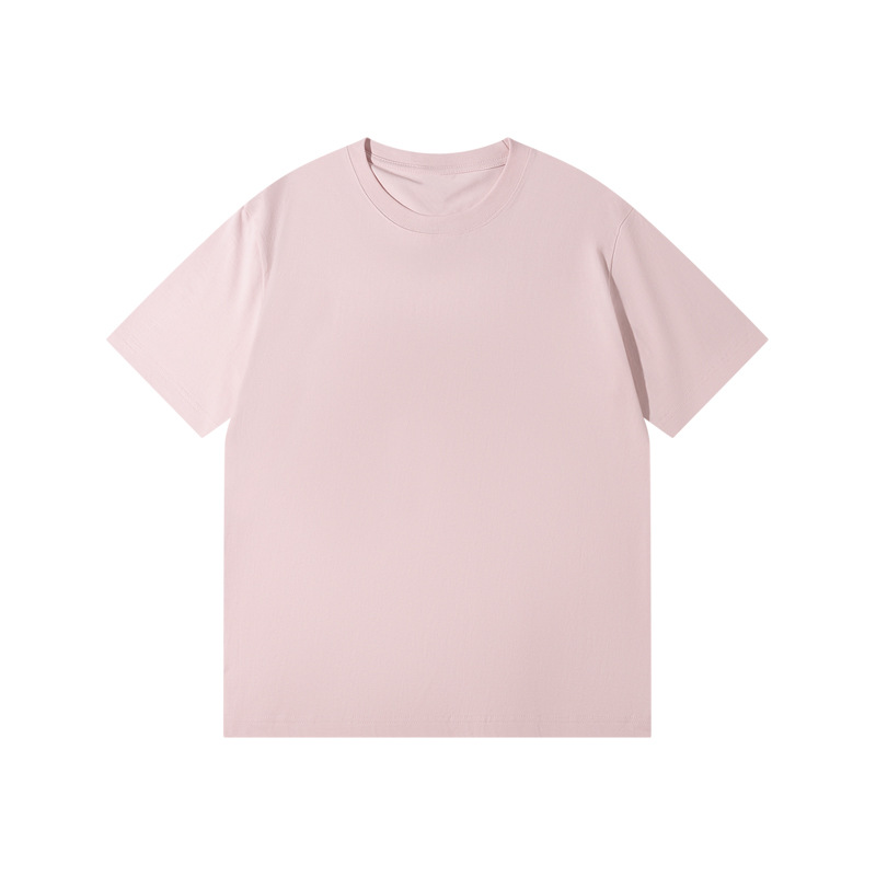 Picture of Japanese Style 230g Pure Cotton Short-Sleeved T-Shirt Women's Right Shoulder Round Neck Top Pure Color Half-Sleeved Bottoming Shirt Clothes Men's Wholesale