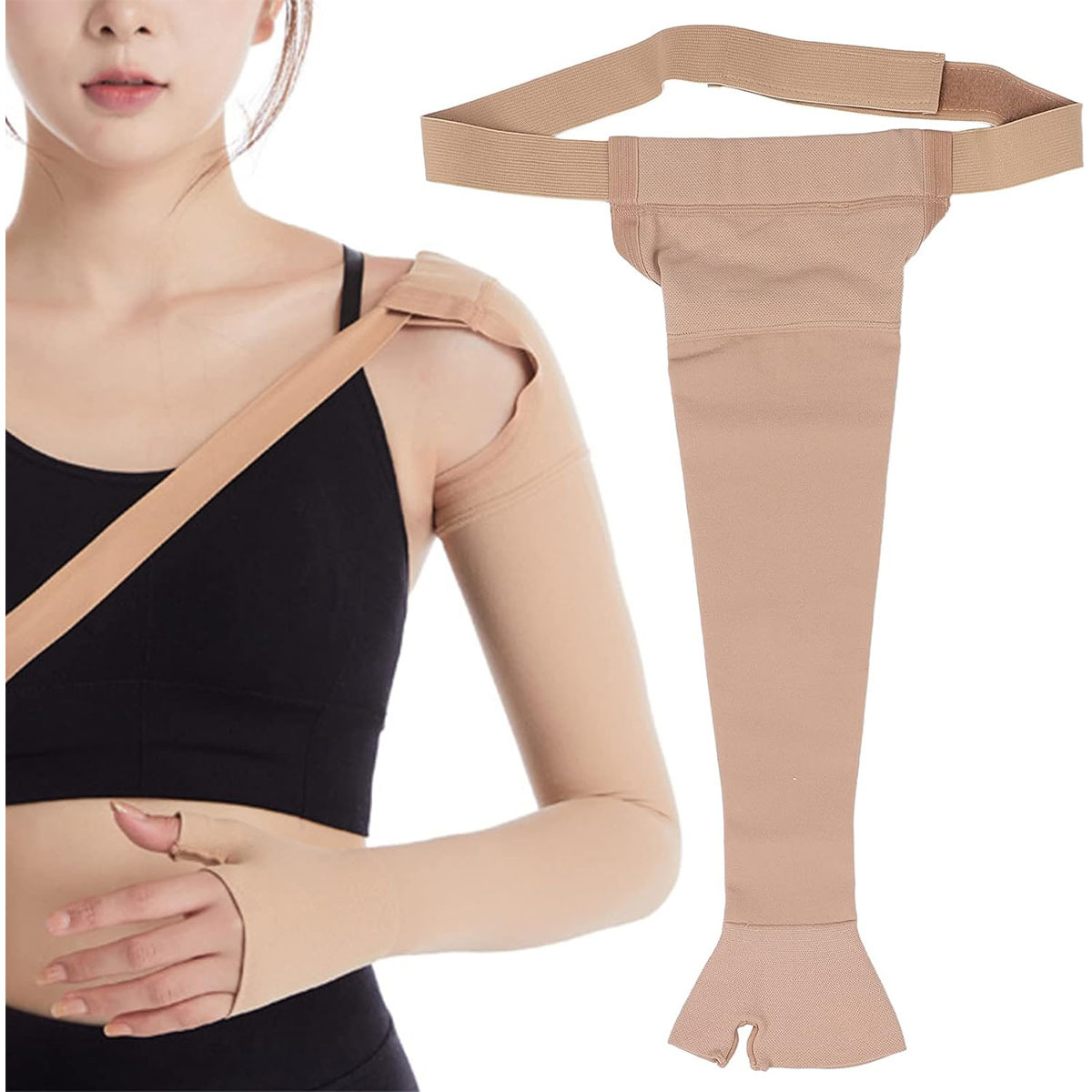 Thumb lymph node edema Arm sleeve Swelling support Polyurethane post-mastectomy support arm sleeve