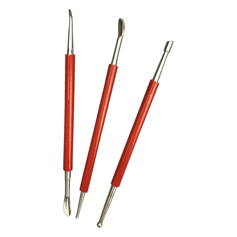 3 red bar indentation pen stainless steel ceramic tools clay indentation student clay handmade supplies wholesale