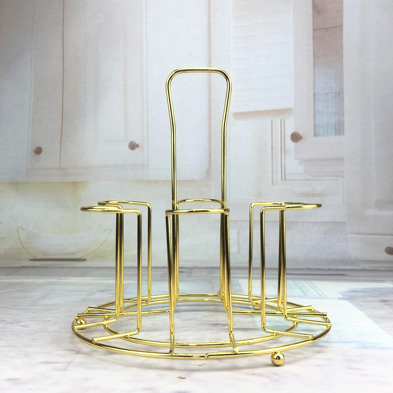 Picture of Simple kitchen cup storage rack golden cup upside down rack rack iron wine cup rack drain factory wholesale