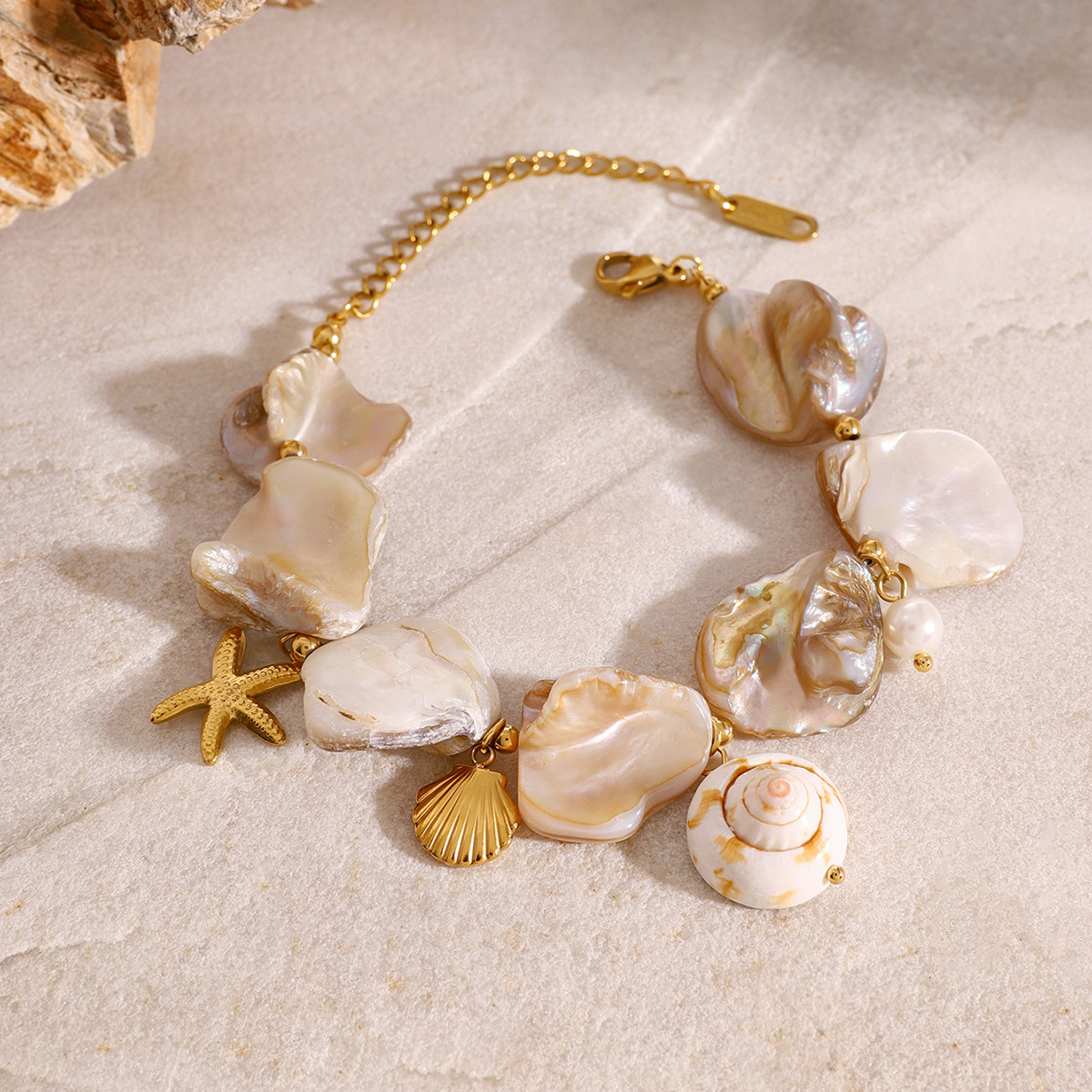 Picture of Jieding Ocean Series Stainless Steel Shell Necklace Starfish Bracelet Beach Style Summer Jewelry European and American Cross-border Jewelry