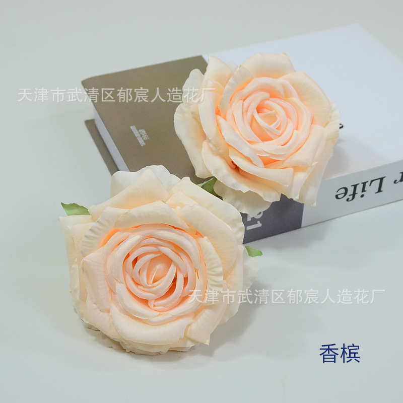 Picture of Simulated Flower Curled Rose Flower 12cm Safe Rose Wedding Background Wall Decoration Arch Flower Arrangement Gift Box with Flowers