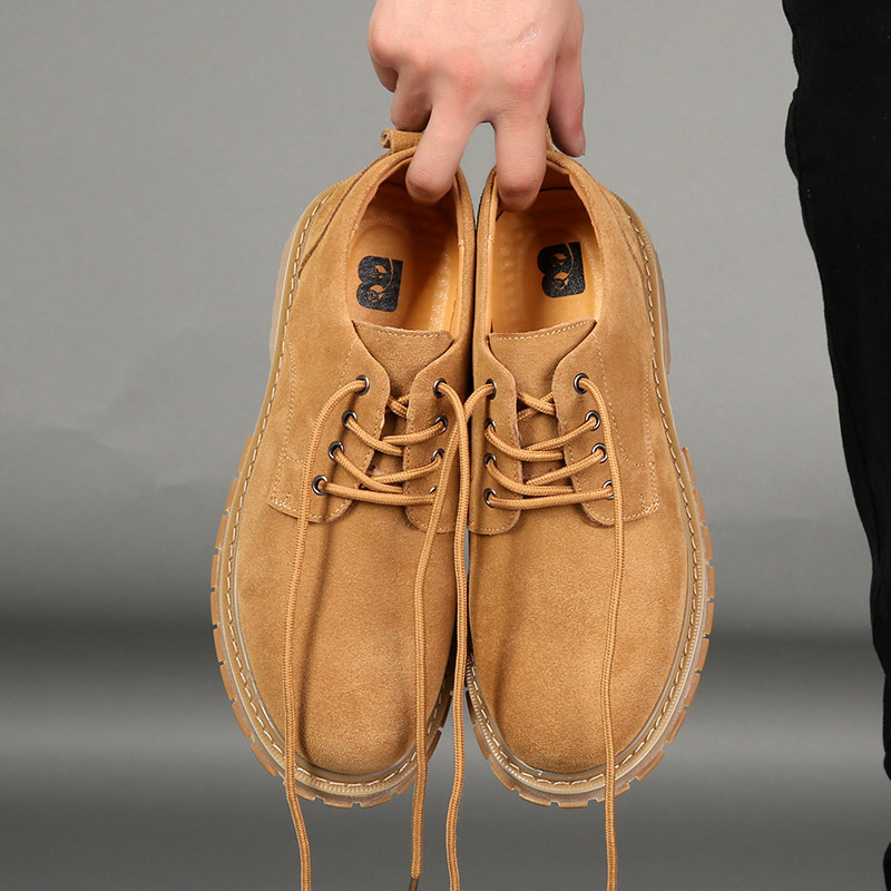 Picture of Cross-Border Autumn and Winter Leather Shoes for Men, Versatile Korean Style Casual Shoes, Trendy British Work Shoes, Tendon Big Toe Suede Men's Shoes