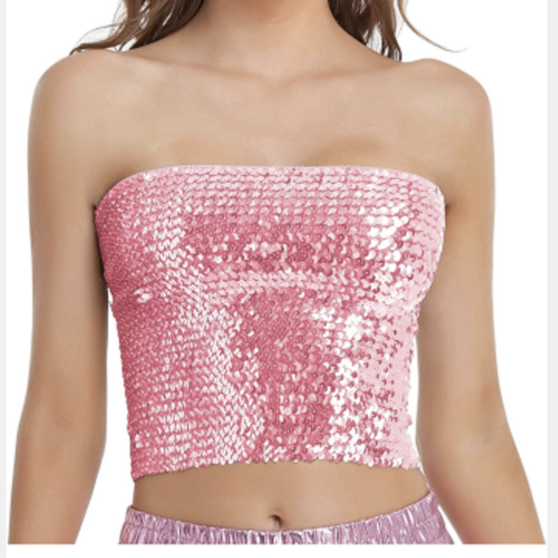 Picture of European and American sequins wrapped chest DS costume party performance tube top Amazon explosion top cross-border women's top