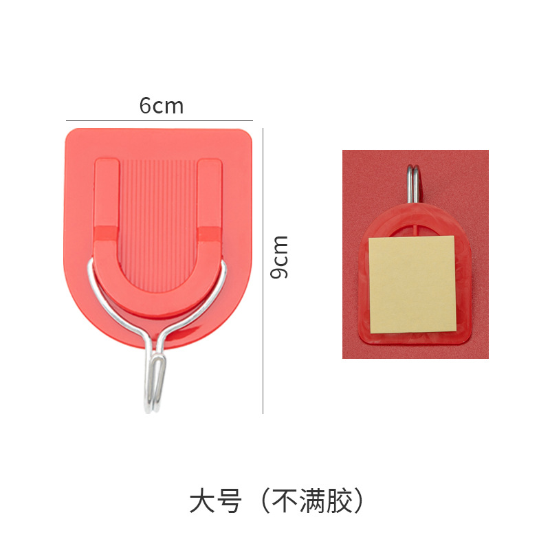 Picture of Festive Viscose Hook Red U-Shaped Small Plastic Hook Chinese Knot Pendant Storage Hook Door Hook