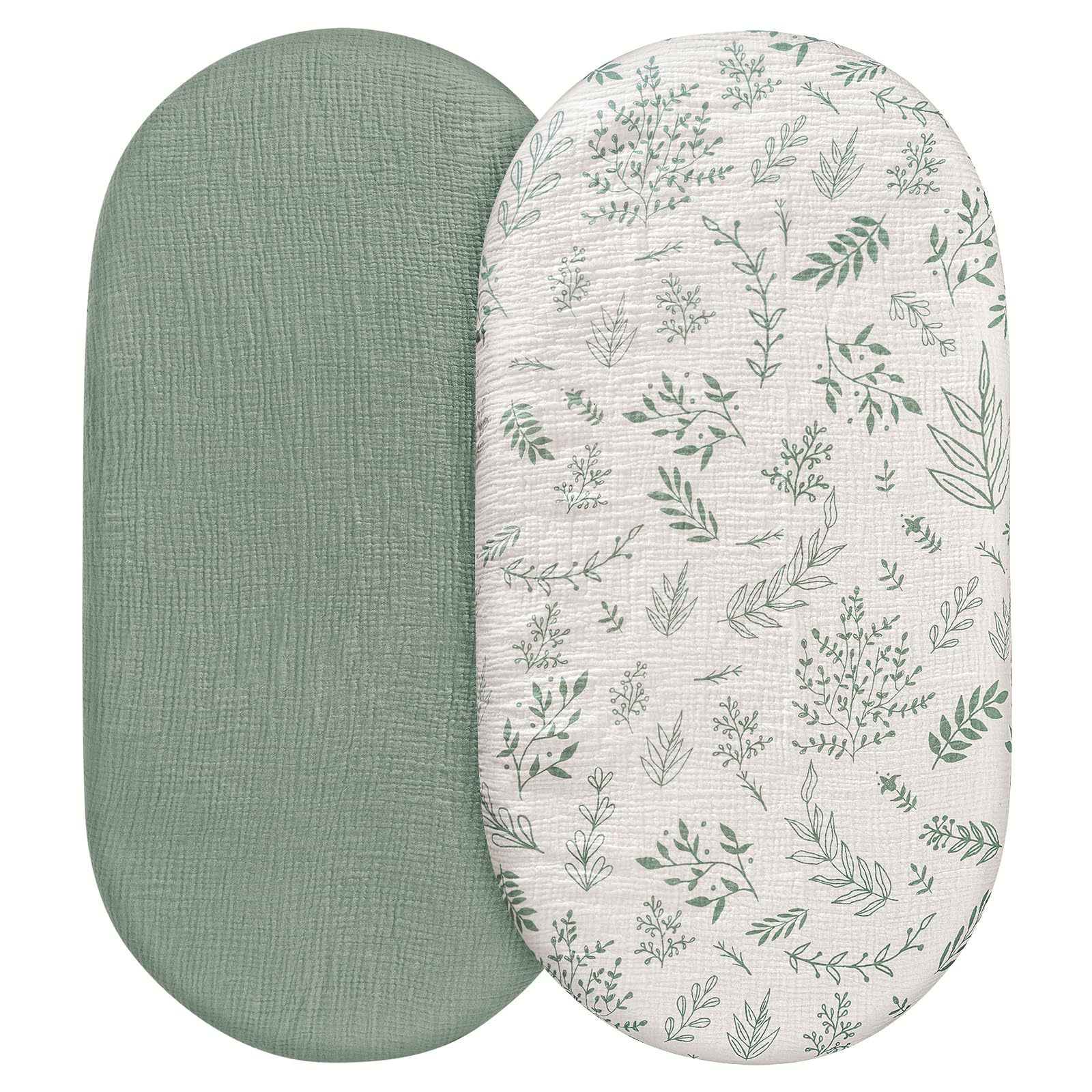 Picture of Cross-border Baby Cradle Bed Cover 2-piece Muslin Breathable Cotton Yarn Cradle Mattress Removable Change Cover