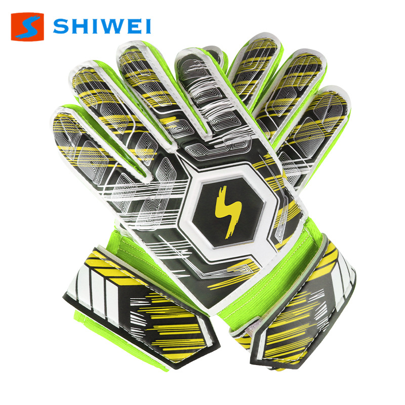 Picture of Shiwei cross-border new children's adult football goalkeeper gloves goalkeeper gloves latex non-slip breathable wear-resistant