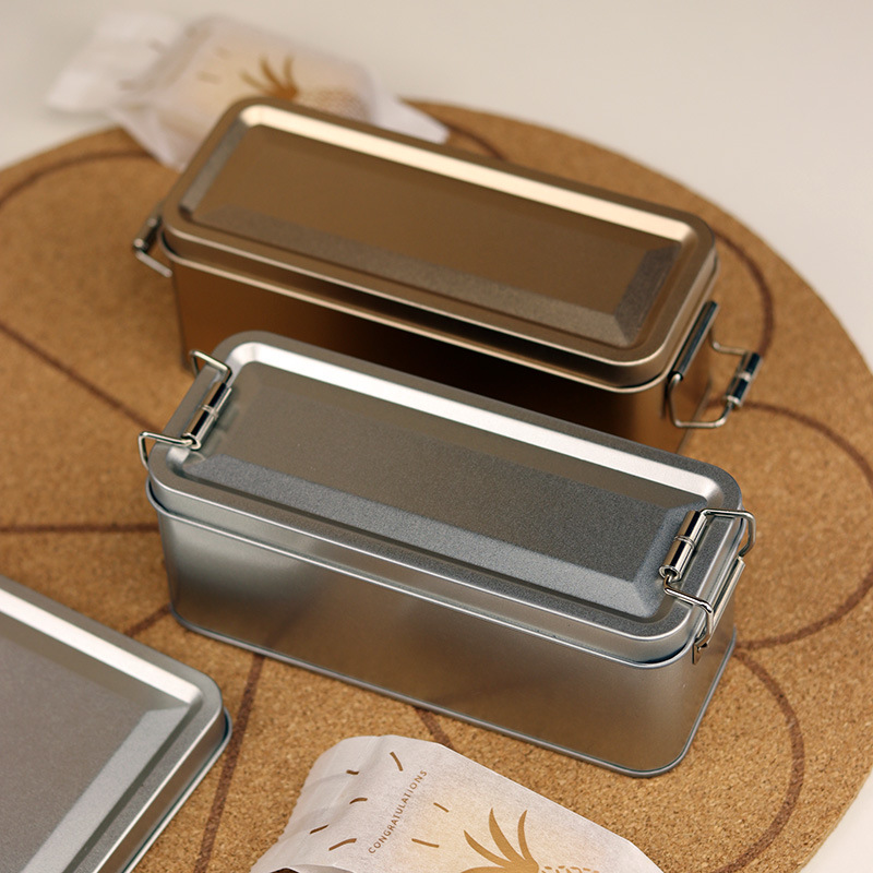 Frosted Iron Buckle Iron Box Pineapple Crisp Handmade Cookies Tea Packaging Box Square Tinplate Box Postcard Gift