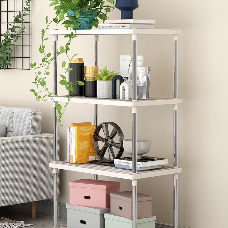 Kitchen Storage Rack, Bedroom Shelf, Plastic Floor-Standing Storage Rack, Bathroom, Bathroom, Living Room Organizing Rack