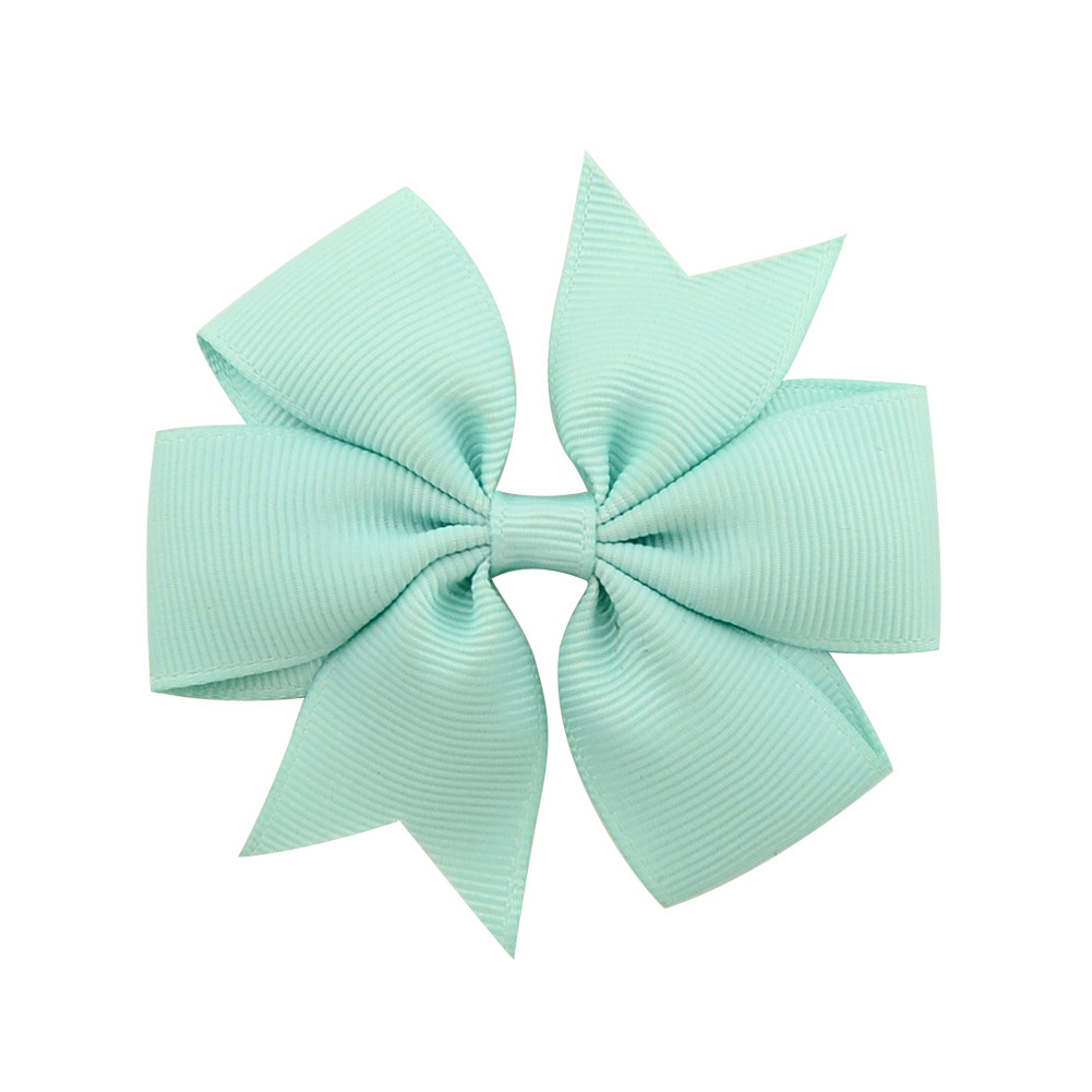 Picture of 53 Colors Amazon Hot Selling Six-Ear Pure Color Ribbed Fishtail Bow Hairpin Hair Accessories Kidsren's Headwear 564
