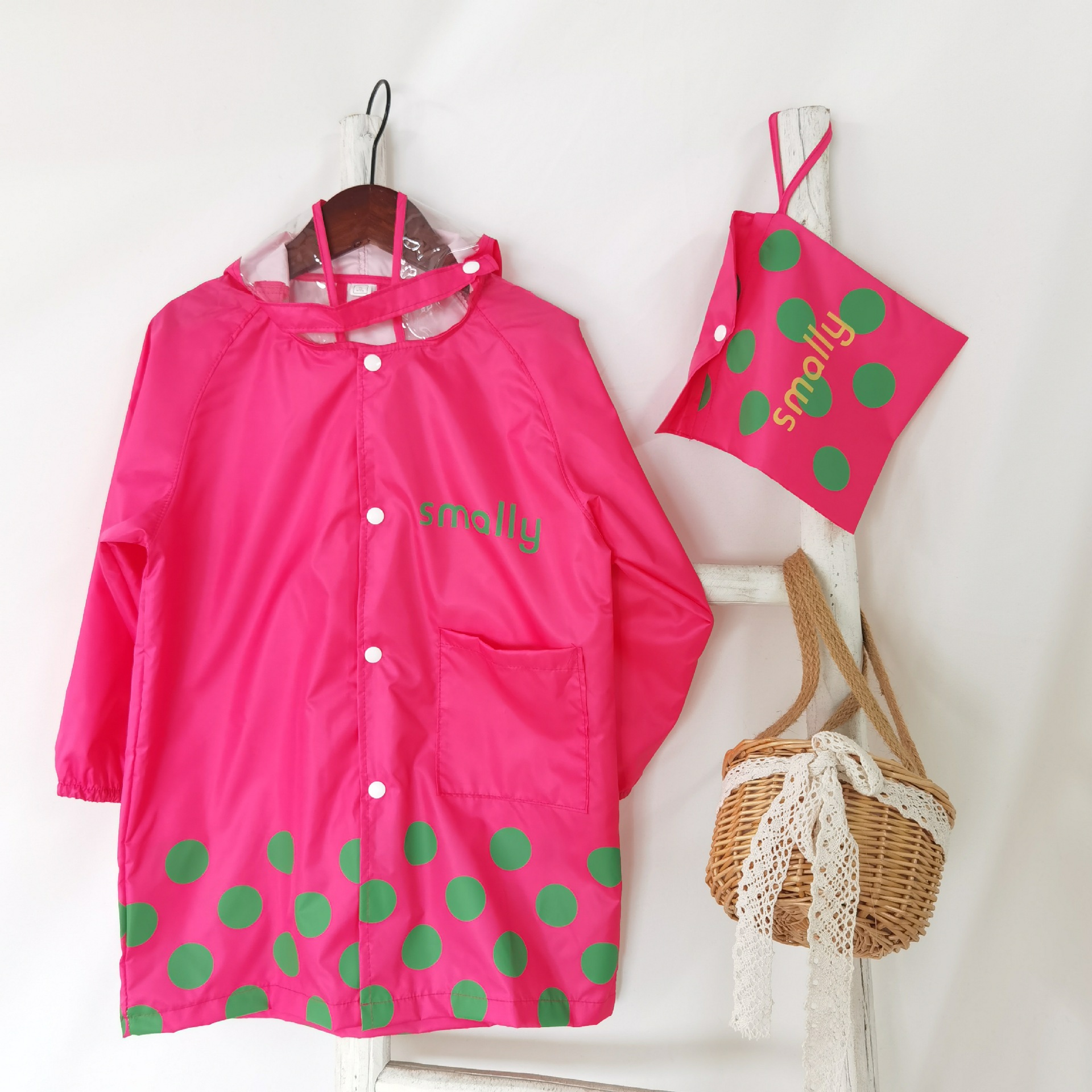 enlarged version of the original smally children's raincoat poncho thin cuff elastic zipper XLXXL delivery tote bag