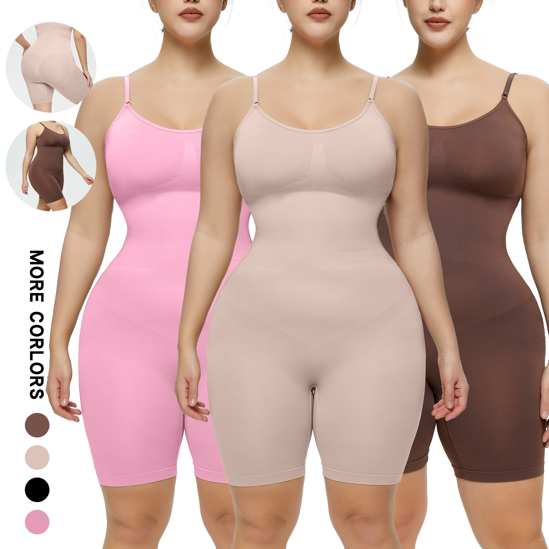 European and American plus size Postpartum Hip Lifting Seamless Body Shaping Clothes Women's Full Body Sling Abdomen Tinting Body Underwear