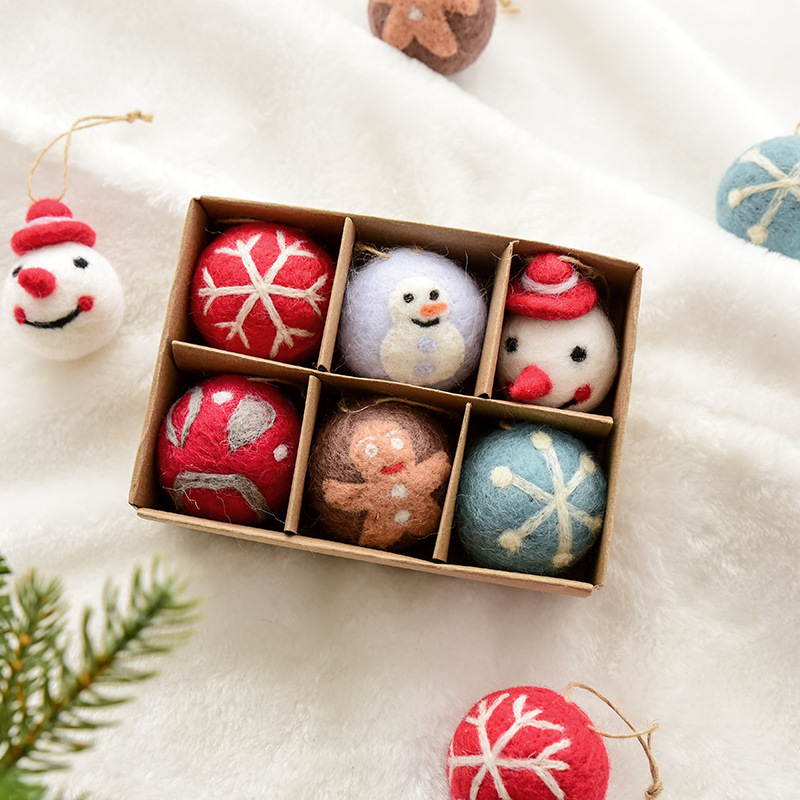 Picture of NUCHI Cross Border Christmas Decoration Wool Felt Snowflake Christmas Tree Decoration Ball Small Pendant Christmas Decoration Hanging Ornament
