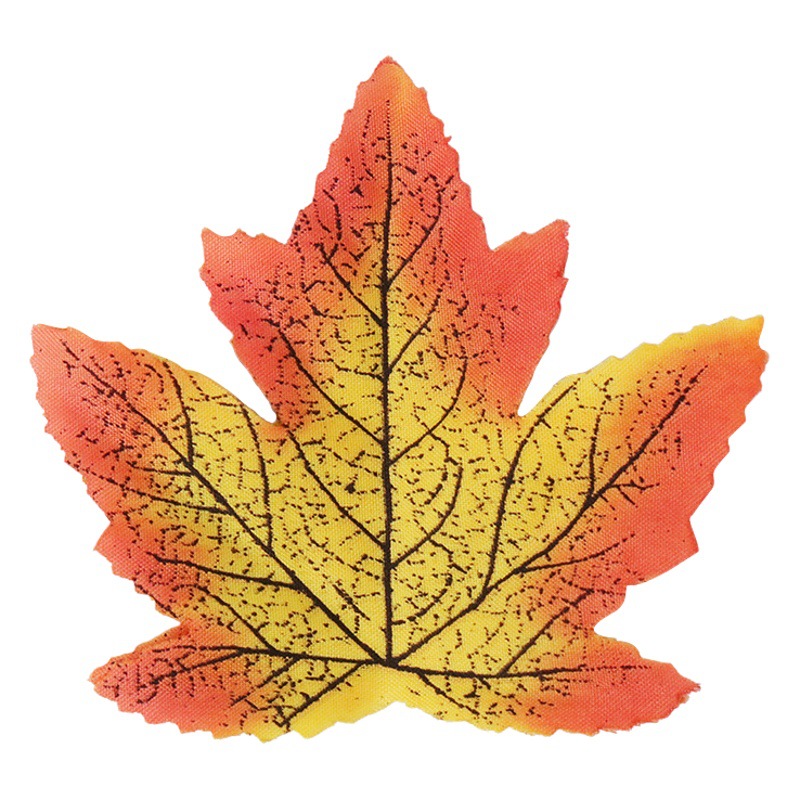 Cross-Border Supply Artificial Single-Piece Maple Leaf Autumn Maple Leaf Photography Ornaments Wedding Halloween Decorative Leaves