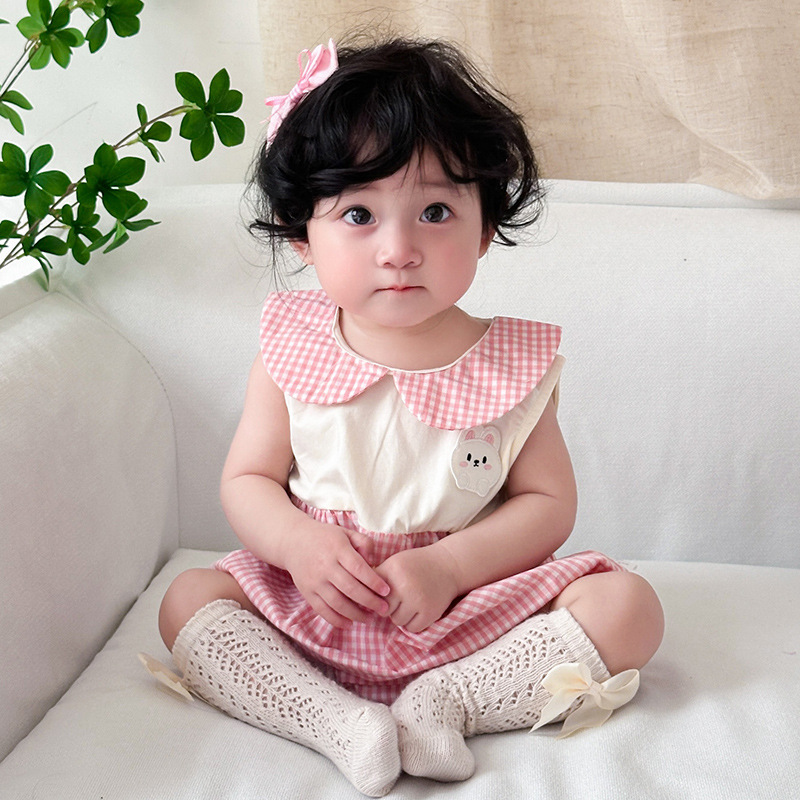 Baby Clothes Summer Girl Baby's Western Style Lacy Collar Sleeveless Princess All-in-one Dress