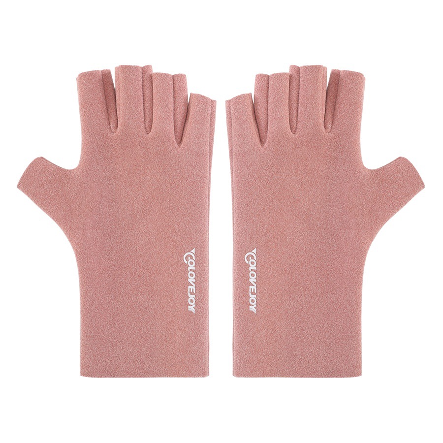 New Winter Women's Gloves Leakage Finger Thin Fleece Windproof Cold-proof Warm Touch Screen Half-finger Student Gloves DY31