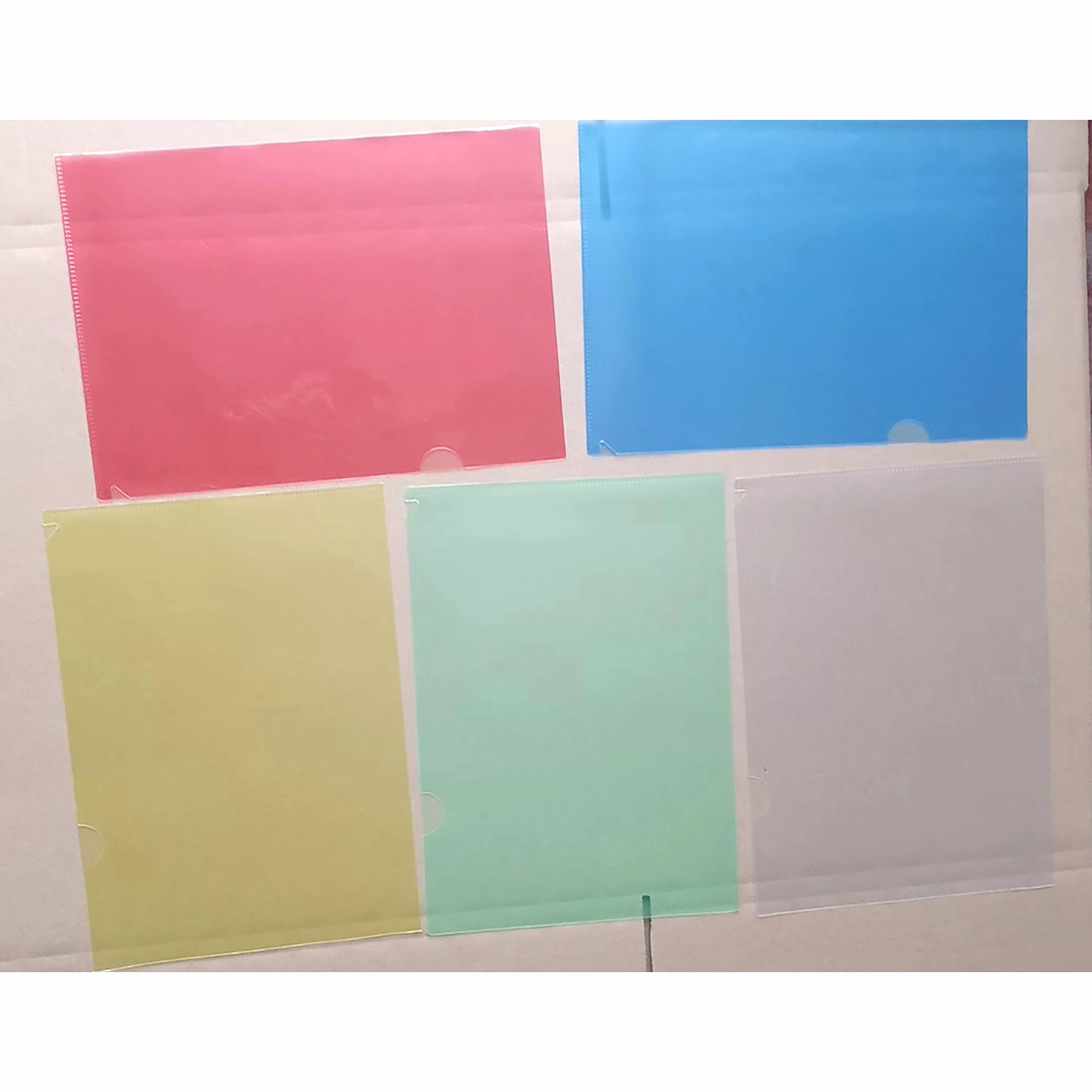 Picture of A4A5 Single Page Folder Wholesale Pp Plastic L-Shaped Folder Student Test Paper Office Colorful Folder with Logo Printing