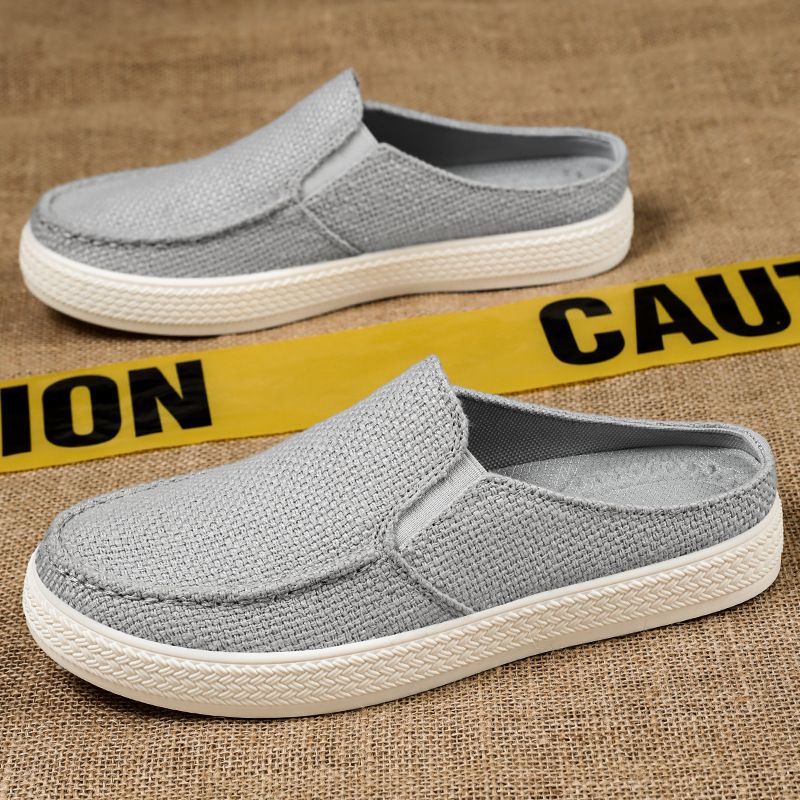 Men's Summer Lightweight Half-Support Cloth Shoes, Soft-Soled Breathable Flats, Simple Shoes, Shallow Mouth, Comfortable Men's Shoes