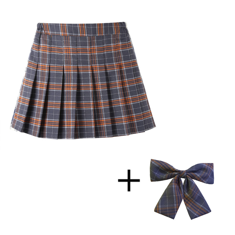 Picture of Girls' skirt children's clothing Korean style new preppy style children's short skirt class clothes plaid skirt medium and large children's pleated skirt