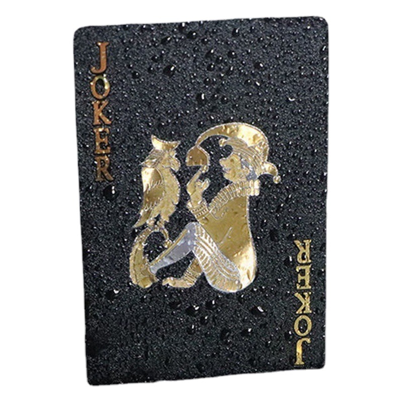 Picture of Gold Foil Black Gold Plastic Playing Cards in Stock Pet Waterproof and Wear-Resistant Douzhizhu Entertainment Chess and Card Board Game Wholesale Manufacturer