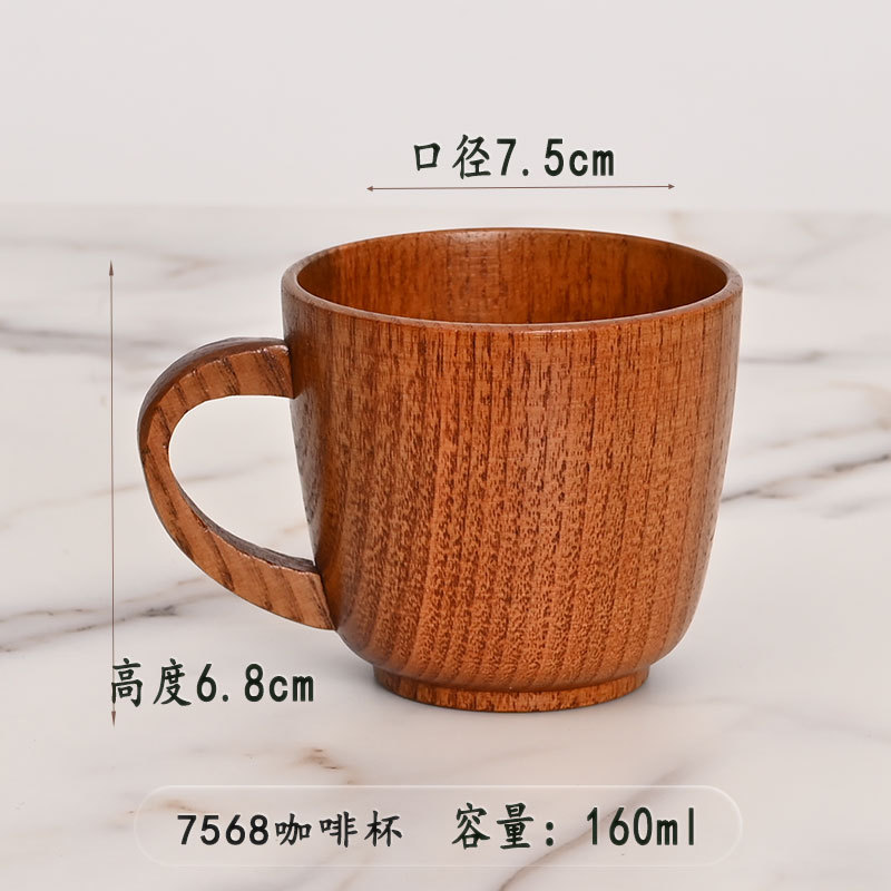 Picture of Origin supply round solid wood mug wooden creative water cup general insulation wooden cup large quantity excellent price