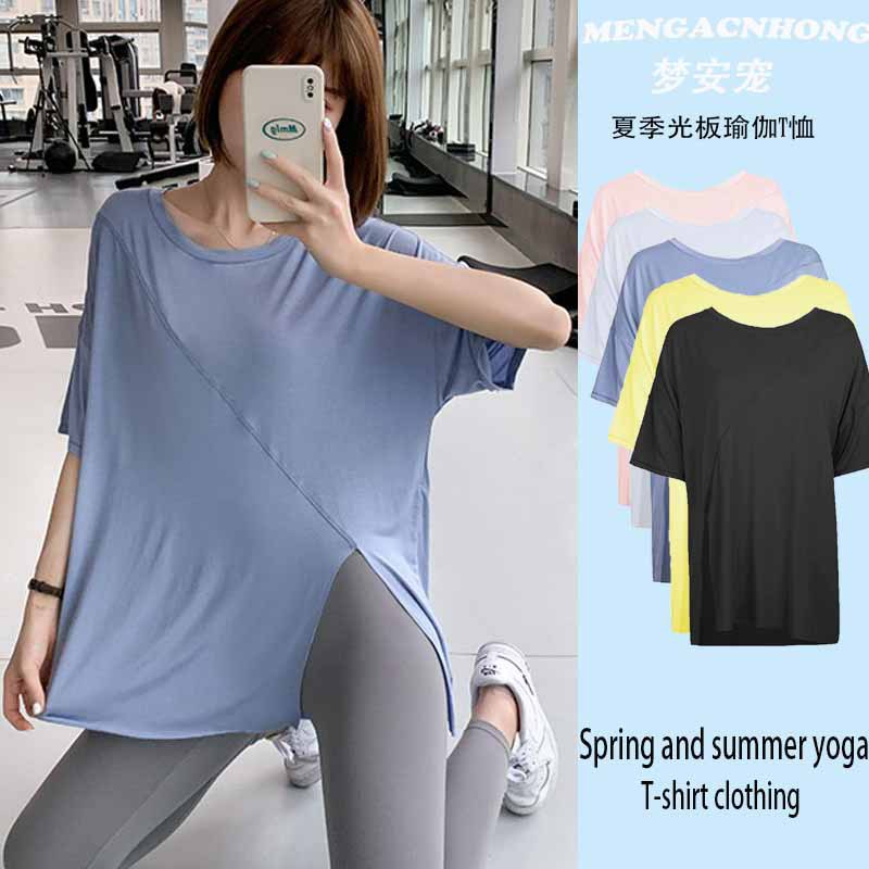 Yoga Clothing Short-sleeved Summer Thin Running Fitness Clothing plus size Sports Top Women's Loose chubby girl Blouse Quick-drying T-shirt