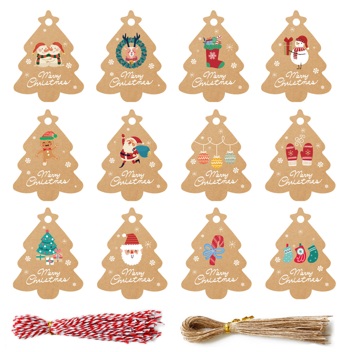 Christmas greeting card foreign trade cross-border new kraft paper tag Christmas tree small pendant gift decoration handmade Europe and the United States