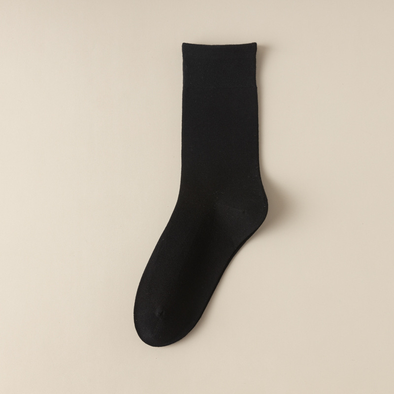 Picture of Socks Women's Mid-Calf Ins Trendy Versatile Confinement Socks Pure Color Autumn and Winter Retro Style Pile Socks White Socks Long Socks
