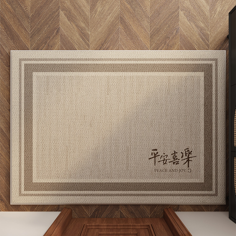 High-grade entrance door mat household entrance door mat absorbent non-slip foot mat imitation linen door mat can be cut