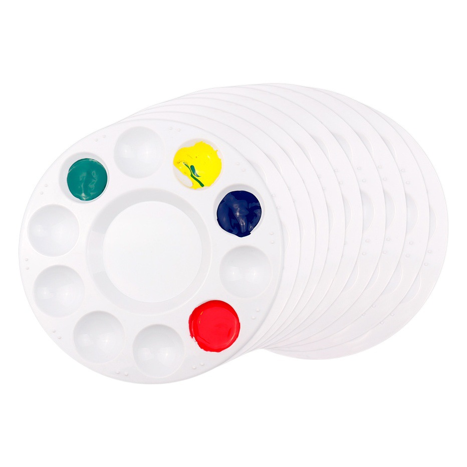 Children's painting 11 holes thickened round palette multi-purpose plastic increase pigment tools spot manufacturers
