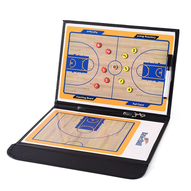 Football Tactical Board 2.5 Folding Coach Board Leather Teaching Board Color Folding Magnetic Exercise Command Board