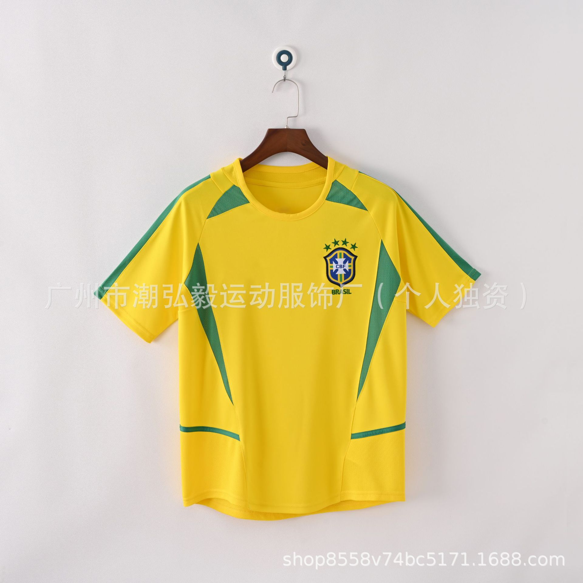 Picture of Wholesale Vintage 980204 World Cup Brazil Jersey No. 9 No. 10 Ronaldo Vintage Jersey Soccer Uniform