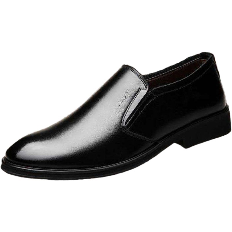 Leather shoes men's 2021 autumn formal business shoes men's casual overalls shoes work shoes driving shoes a generation of hair