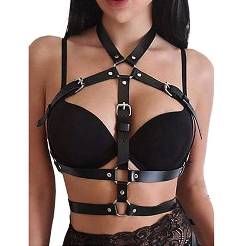 Cross-border European and American Punk Chest Body Strap Gothic Shoulder Strap Harajuku Trend Bound Belt Party Costume Body Chain
