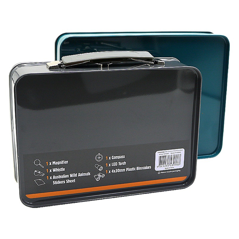 Rectangular Iron Box with Lock Hand-Held Iron Box Flip-Top Metal Box Satchel Storage Tinplate Box Empty Box Customization