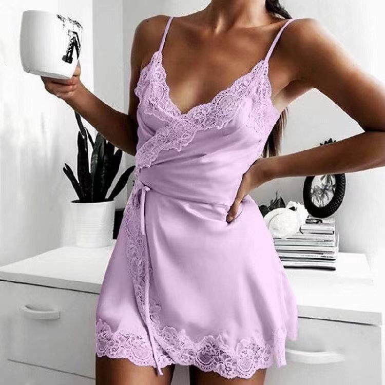 European and American foreign trade cross-border sales suspenders nightgown ladies elastic nightgown underwear home pajamas