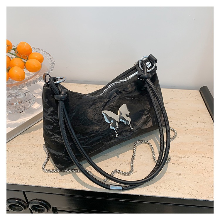 Soft PU Underarm Bag Women's 2024 Spring and Summer New Casual Light Color Shoulder Crossbody Bag Fashionable Korean Underarm Bag