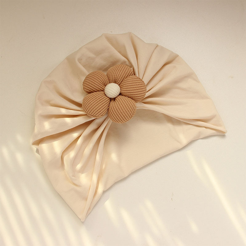 Picture of Cross-border Cute Flower Newborn Baby Fetal Cap Newborn Baby Girl Socks Spring Autumn Summer Hat 0-12 Months