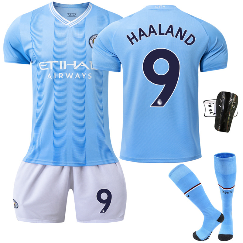 2324 Manchester City Home Football Uniform First Edition No. 9 Harland 10 Glalish 17 De Bruyne New